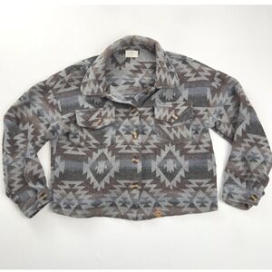 Simply Southern Aztec Print Shirt Jacket Western Shacket Button‎ Up Large